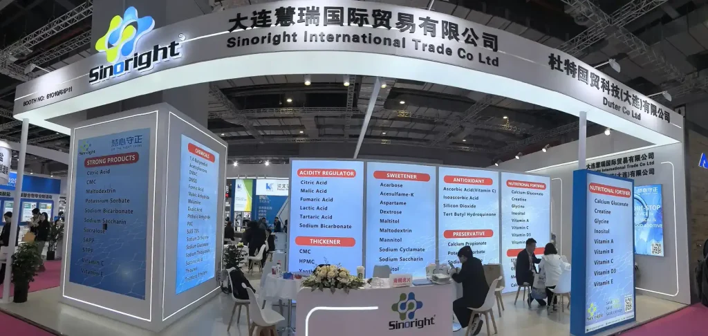 FIC 2026 Exhibition Recap: Sinoright Strengthens Global Food Additives Partnerships sinoright booth at fic 2026 shanghai – professional display of food additives